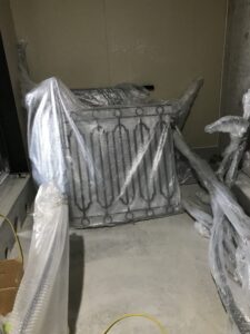 大阪府ロートアイアン螺旋階段手すりの仮配置